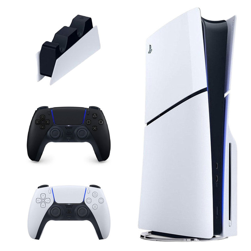 کنسول بازی سونی مدل PlayStation 5 Slim ظرفیت 1 ترابایت ریجن CFI-2116 اروپا به همراه دسته اضافی و پایه شارژر